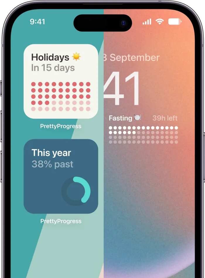 An iPhone showing countdown widgets on its Home Screen and Lock Screen