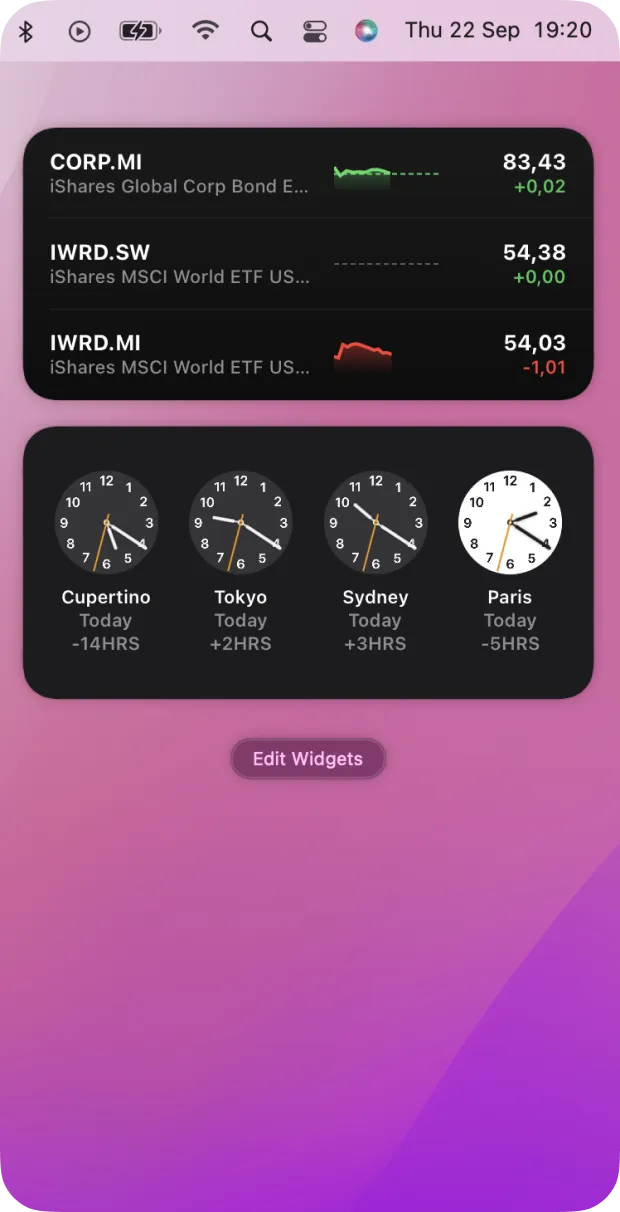 Step showing how to add a widget on Mac's notification center