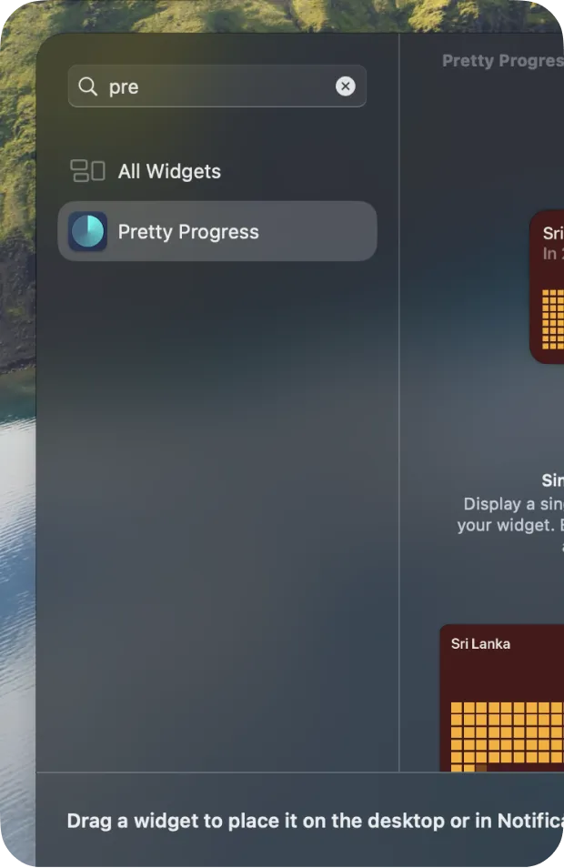 Mac desktop screenshot showing how to add a countdown widget
