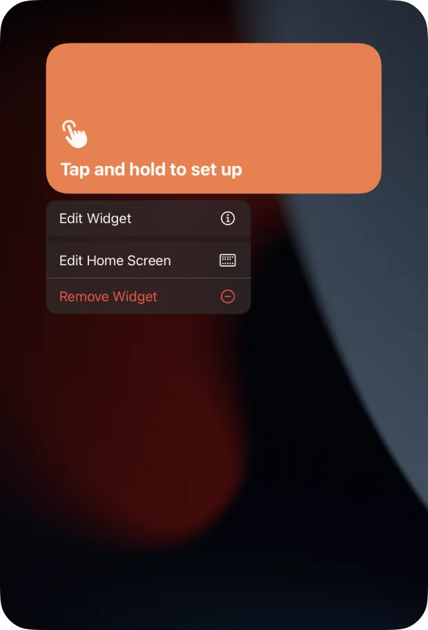 A step showing how to edit a widget on an iPad