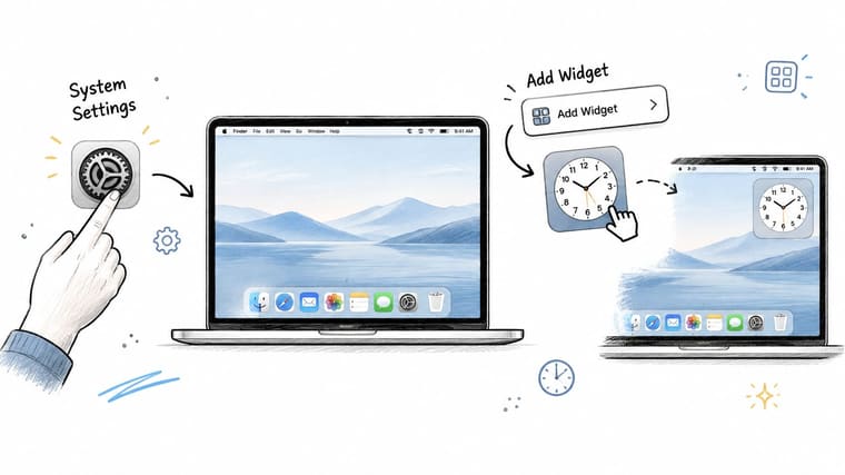 Screenshot from https://example.com/screenshots/macos-clock-widget-desktop.png