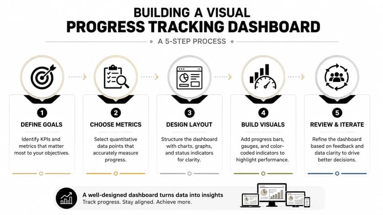A hand-drawn sketch infographic illustrating the four-step process of turning a to-do list into a visual dashboard.