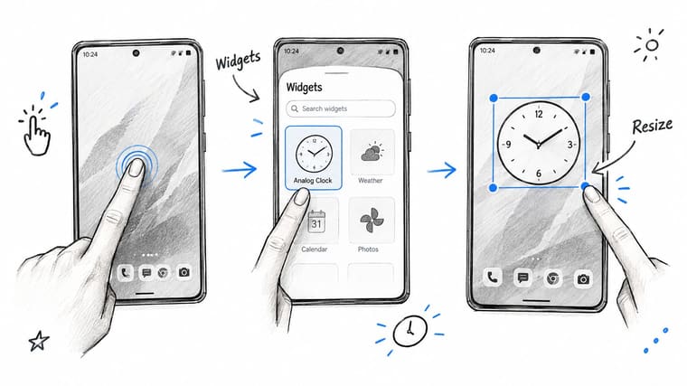 Screenshot from https://example.com/screenshots/android-clock-widget-setup.png