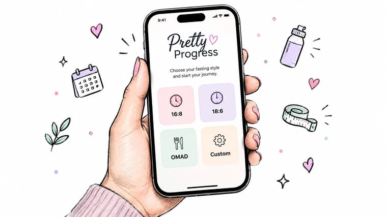 Screenshot from https://prettyprogress.app/screens/fasting-setup.png
