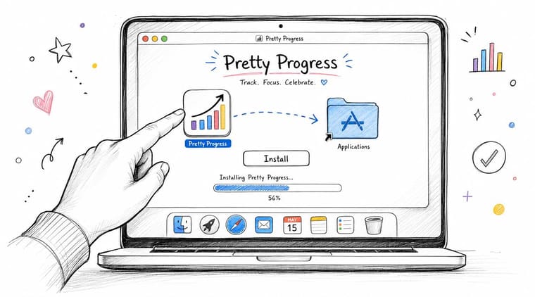 Screenshot from https://www.prettyprogress.app/images/mac-dark.png