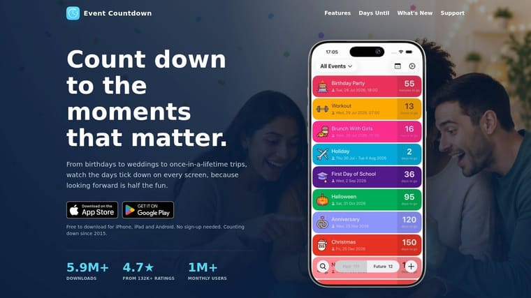 Event Countdown, Calendar, Widgets & Reminders