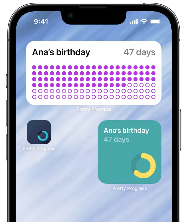 An iPhone showing a birthday countdown widget on its Home Screen