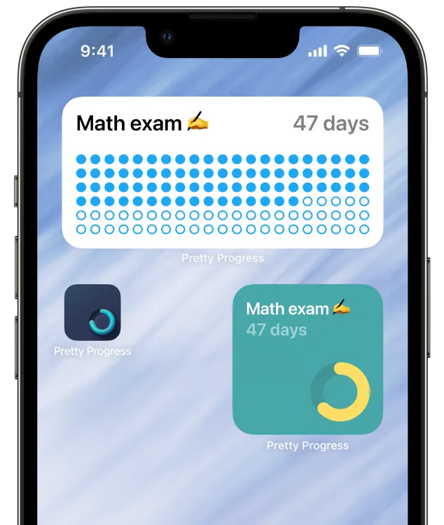 An iPhone showing an exam countdown widget on its Home Screen
