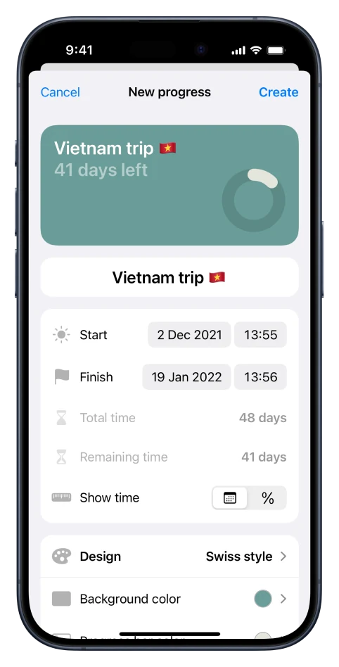 Add widget process step 2. Create widget