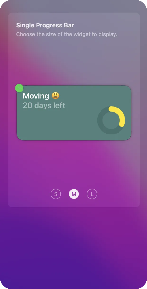 A step showcasing how to choose the size of the widget to add in your Mac