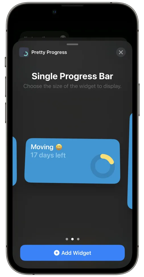 An iPhone showing of to edit a countdown widget