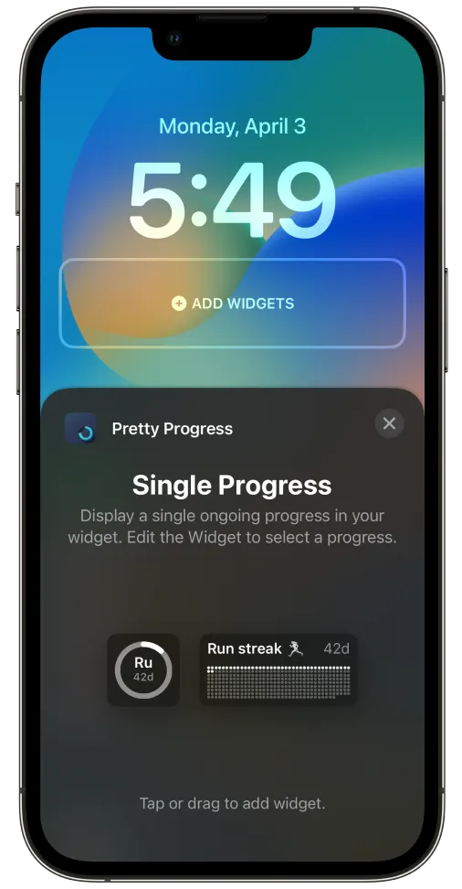 Iphone showing how to add a Lock Screen widget