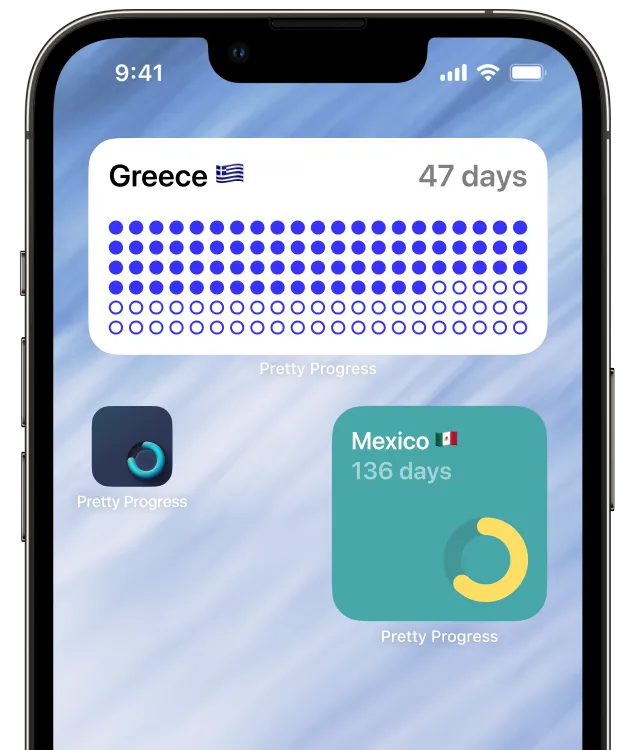 An iPhone showing a vacation countdown widget on its Home Screen