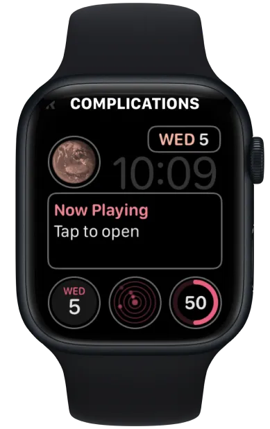 Apple Watch showing Watch Face configuration screen